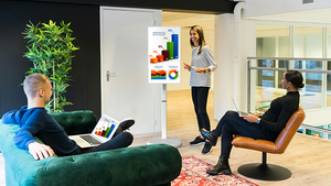 Màn hình cảm ứng TV thông minh di động 32 inch 4K, hệ điều hành Android 13, có bánh xe di chuyển, tích hợp sạc, màn hình màu trắng - Product Image 6