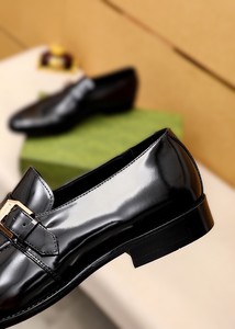 Mocassins polyvalents pour hommes en cuir véritable noir avec ruban vert foncé décoratif, à lacets et à enfiler, pour occasions formelles quotidiennes et mariages - Product Image 6