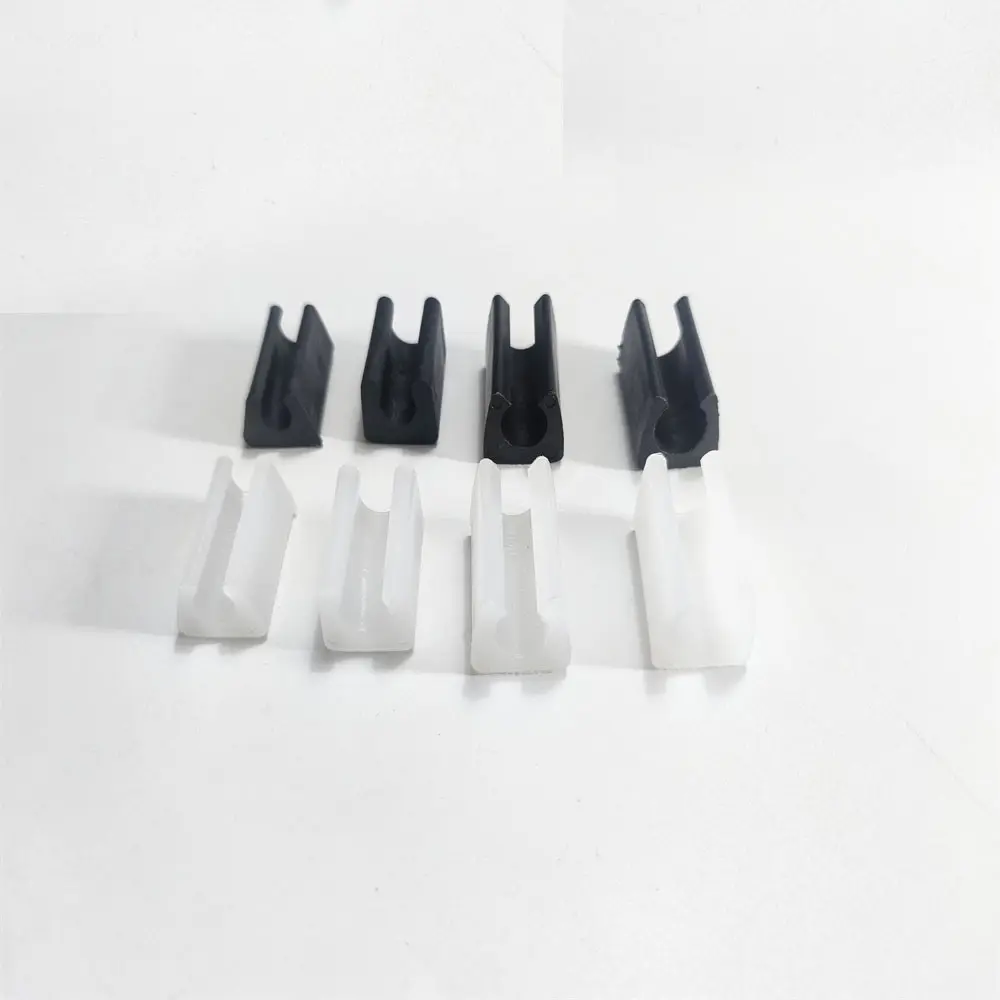 Braçadeira de plástico em forma de U para pés, tampa de plástico para pés, clipe de plástico para tubo de apoio