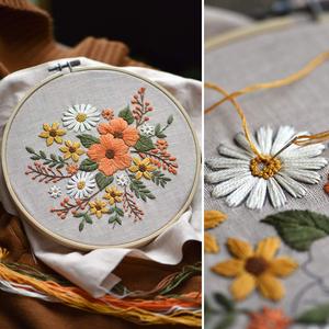 Kit de <span class=keywords><strong>broderie</strong></span> pour débutants, <span class=keywords><strong>broderie</strong></span> florale DIY, travaux manuels, <span class=keywords><strong>point</strong></span> de <span class=keywords><strong>croix</strong></span>, kit de <span class=keywords><strong>broderie</strong></span> avec ruban, peinture à la <span class=keywords><strong>broderie</strong></span> - Product Image 2