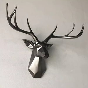 Sculpture murale en fibre de verre tête de <span class=keywords><strong>cerf</strong></span> gris argenté style industriel rétro pour bars, clubs, salons et décorations d'ambiance - Product Image 6