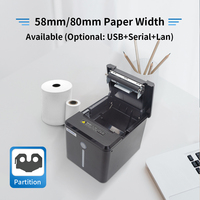 Imprimante Bluetooth Xprinter XP-Q80K, imprimante thermique 80 mm, éclairage LED flash, imprimante de cuisine, imprimante de reçus