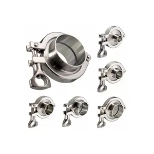 Conjuntos de Abrazaderas Sanitarias DIN 3A SMS, Unión Tri Clover de Acero Inoxidable, Unión Tri Clamp - Product Image 1