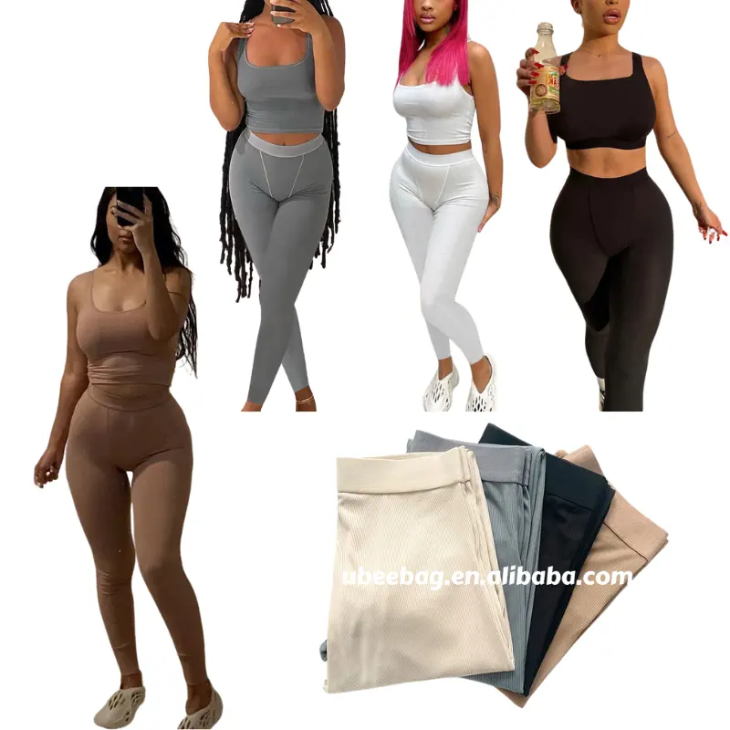 Dameskleding 2023 Mode Groothandel Dames Set Tweedelige Gebreide Crop Top Casual Outfits Zomer Grote Maat Dameskleding