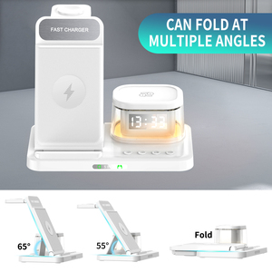 Chargeur sans fil magnétique rapide 15W pliable multifonction portable 5-en-1 populaire 2026 avec réveil – Prix de gros - Product Image 6