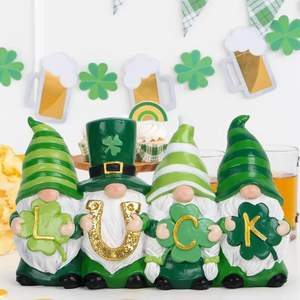 Figurine de jardin artisanale en résine, peinte à la main, motif ange porte-bonheur, pour la <span class=keywords><strong>Saint</strong></span>-Patrick, directement de l'usine, pour la fête nationale irlandaise - Product Image 1