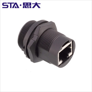 Đầu Nối <span class=keywords><strong>Ethernet</strong></span> CAT5a CAT6a IP67 Đầu Nối RJ45 Hai Đầu Cái Gắn Bảng Điều Khiển Phía Trước Gắn Chặt Phía Sau RJ45 - Product Image 2