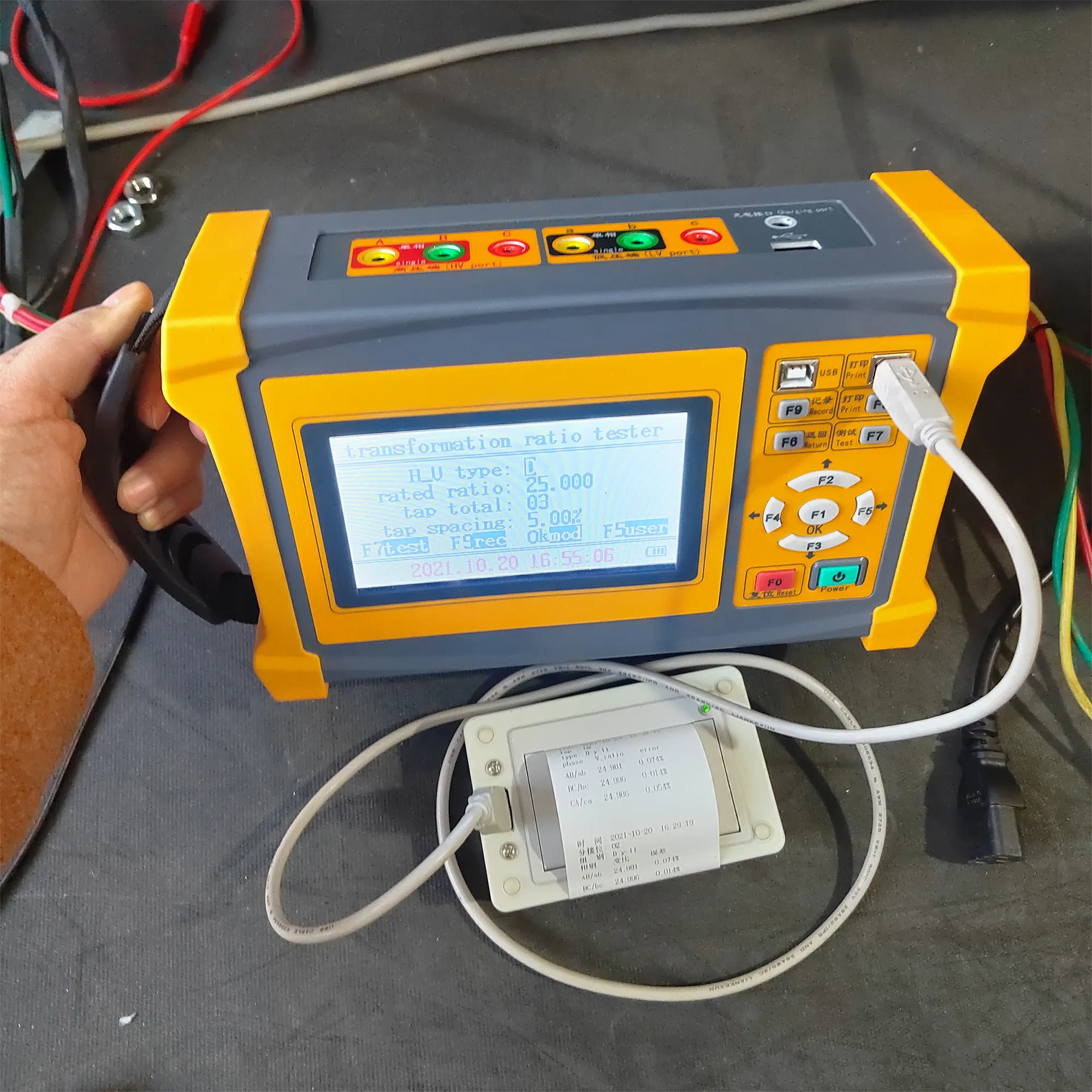 Testeur de rapport de rotation de transformateur triphasé automatique électrique PUSH