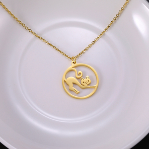 Collar con dije de elefante para niños, cadena de oro de acero inoxidable <span class=keywords><strong>2021</strong></span>, <span class=keywords><strong>Animal</strong></span>, venta al por mayor, elefante Panda, joyería - Product Image 5