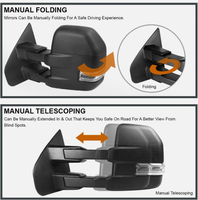 Paires de rétroviseurs latéraux noirs texturés avec clignotants chauffants et éclairage de courtoisie pour Ford F150 Pickup Truck 2007-2014
