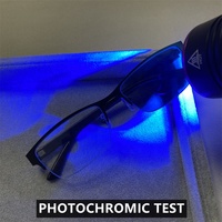 Lunette photochromique rectangle alliage semi-sans monture noir gris petite lunette anti-reflets lunettes photogray anti-reflets pour hommes