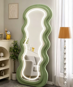 Wavy <b>LED</b> Full Body <b>Mirror</b> Floor Standing Dressing <b>Vanity</b> <b>Mirror</b> Modern Bedroom Hotel Decor - Product Image 4