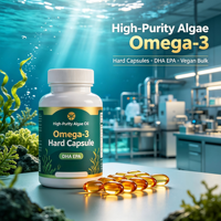 Complexe d'Oméga-3 à base d'huile d'algues, haute concentration, capsules rigides, DHA EPA + Vitamine E, végétalien, complément alimentaire personnalisé pour adultes