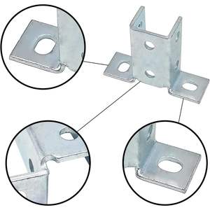 Heavy Duty MISA 8 Hole Wing Shape 90 Degree Connector <b>Bracket</b> for 1 5 8 Inch U Channel Alloy Steel Industrial Angle Fitting - Product Image 4