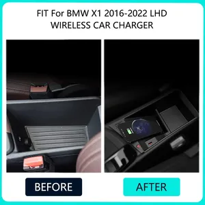 Cargador inalámbrico para coche, cargador de carga rápida móvil, caja de almacenamiento para <span class=keywords><strong>BMW</strong></span> X1 2016 2017 2018 2019 2020, accesorios para coches - Product Image 4
