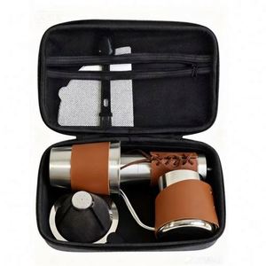 <b>Mini</b> 4 PCS Pour Over Coffee Kit Set Manual Stainless Steel Coffee Cup, Hand-brewed Filter Drain Manual Coffee <b>Grinder</b> Set - Product Image 3