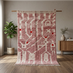 Tapis rectangulaire artisanal bio à motifs géométriques, style bohème, tufté à la main, épaisseur moyenne, pour la maison - Product Image 3