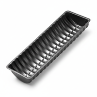Zenker 30cm Schwarzer Metallischer Wellenring aus Silikon für Öko-freundliche Kuchen und Mousse, Quadratisch, aus Kohlenstoffstahl