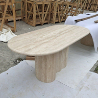 Meubles de salon Newstar Modern Luxury Natural Beige Roman Travertine, table à manger en travertin romain