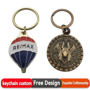 Porte-clés <span class=keywords><strong>en</strong></span> émail personnalisable <span class=keywords><strong>en</strong></span> forme de montgolfière, cadeau promotionnel immobilier personnalisé, porte-clés <span class=keywords><strong>en</strong></span> alliage de zinc avec logo sur mesure - Product Image 1