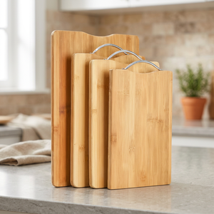 Tabla de cortar de madera de acacia con mango, desechable, ecológica, diseño minimalista, vajilla metálica para fiestas, 0.4kg - Product Image 3