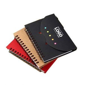 Carnet à spirales en kraft avec logo personnalisé et notes adhésives, ensemble de blocs-notes multifonctionnels pour le bureau, l'école et les cadeaux promotionnels - Product Image 1