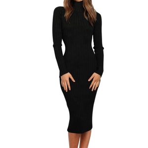 Abito Midi Aderente a Maniche Lunghe, <span class=keywords><strong>Abbigliamento</strong></span> <span class=keywords><strong>Formale</strong></span> da <span class=keywords><strong>Donna</strong></span>, Elegante Vestito con Scollo a V di Alta Qualità, Abiti Casual da Ufficio per Signore - Product Image 1