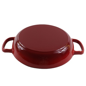 <span class=keywords><strong>Cocotte</strong></span> <span class=keywords><strong>en</strong></span> <span class=keywords><strong>fonte</strong></span> émaillée rouge avec deux poignées et couvercle auto-irrigant - Product Image 6