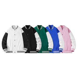 Giacca da Baseball Unisex Personalizzata all'Ingrosso <span class=keywords><strong>Felpa</strong></span> Casual da Uomo <span class=keywords><strong>con</strong></span> <span class=keywords><strong>Cappuccio</strong></span> Neutra Personalizzabile - Product Image 1