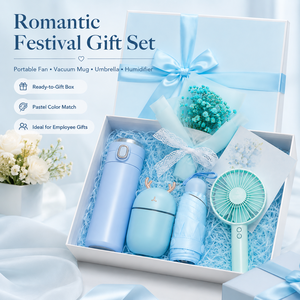 Set Regalo Personalizzato Romantico: Ventilatore Portatile, Tazza Termica, Ombrello, Umidificatore, Scatola di Fiori, Bicchiere - Regalo Aziendale per Dipendenti - Product Image 3