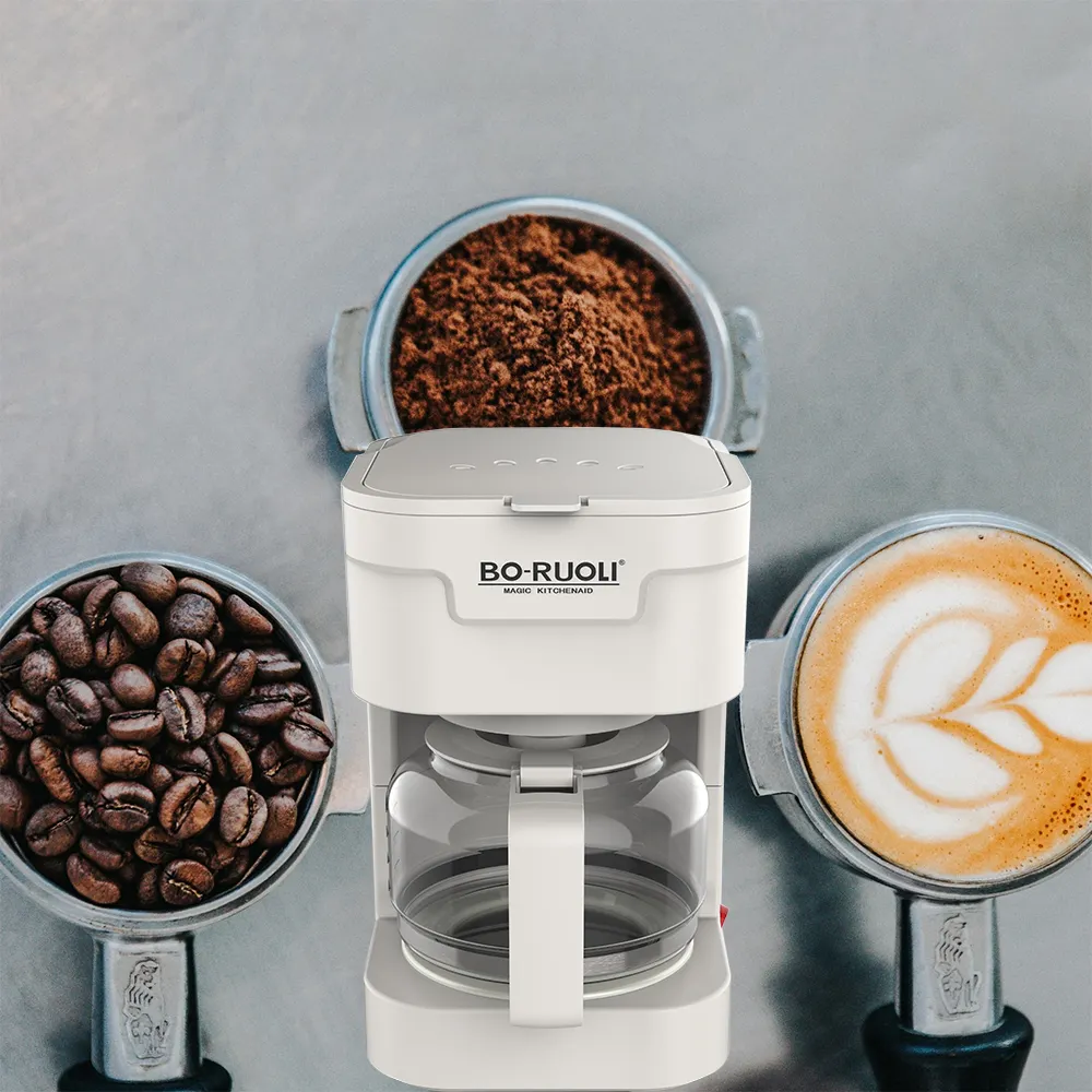 Kaliteli modern stil kolay temizlik elektrikli damlatıcı kahve makinesi 5 bardak taşınabilir kahve makineleri
