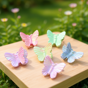 Pinza para el pelo Angelina Butterfly de 7,5 cm, accesorio de moda brillante para mujer, estilo casual - Product Image 2