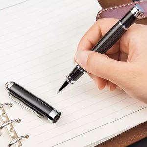 Luxury Heavy Carbon Fiber Stainless Steel <b>Metal</b> Gel <b>Roller</b> Pen with Custom Logo - Product Image 5