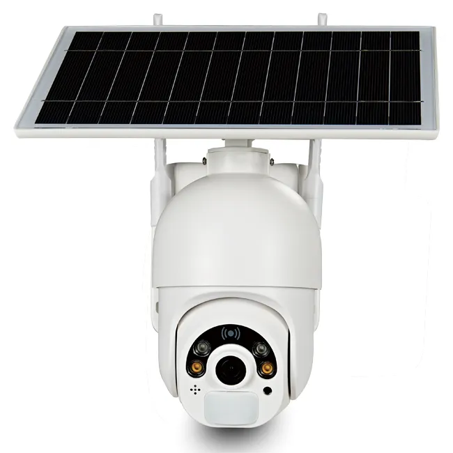Shenzhen sertifikalı güneş kamera Wifi 360 dönen renk gece görüş güneş akıllı PTZ gözetim kamera su geçirmez