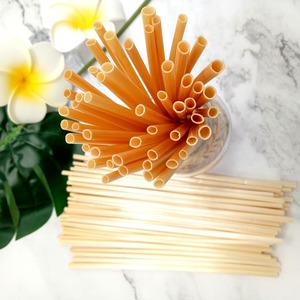 Nouvelles idées Pailles jetables en bambou naturel biodégradables pour boissons, accessoires en riz et blé, échantillon gratuit YOUNIS 4*210mm - Product Image 1