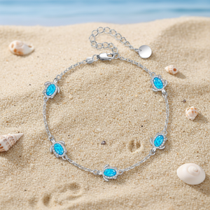 925 браслет из стерлингового серебра с опалом в виде черепахи, ювелирные изделия в гавайском стиле с родиевым покрытием для подарка или вечеринки - Product Image 3