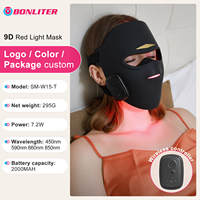 Masque facial de beauté LED sans fil en silicone, lumière rouge 450nm/590nm/660nm/850nm, thérapie par lumière infrarouge, garantie 1 an, étanche