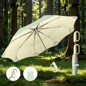 Fully Automatic Folding Rounded Corner Anti-Puncture Anti-Rebound Sunshade <b>Umbrella</b> With Colored Rubber Buckle - Product Image 3