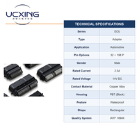 Connecteur adaptateur étanche pour ECU automobile 32P-198P, mâle, en alliage de cuivre, boîtier rectangulaire en PBT, 14V DC, courant nominal 2.5A, CN;GUA