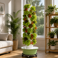 Tour hydroponique verticale Searea avec roues et plateau, système de culture mobile d'intérieur pour légumes, économie d'espace, auto-arrosage