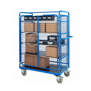 Carro contenedor de metal plegable de soldadura de acero plegable de alta calidad y resistente - Product Image 1