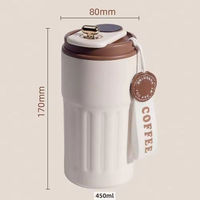 Mug à café en acier inoxydable 316, bouteille d'eau portable élégante, tasse cadeau minimaliste pour hommes et femmes, isotherme avec couvercle