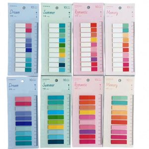 8 Packs Self-Adhesive PET Waterproof Sticky Notes Colorful Brightly Colored Loose Leaf Index <b>Memo</b> <b>Pad</b> for Student Office - Product Image 1