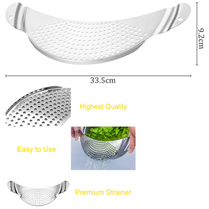<span class=keywords><strong>Passoire</strong></span> à pâtes à double poignée <span class=keywords><strong>Passoire</strong></span> à casseroles <span class=keywords><strong>professionnelle</strong></span> en acier inoxydable - Product Image 2
