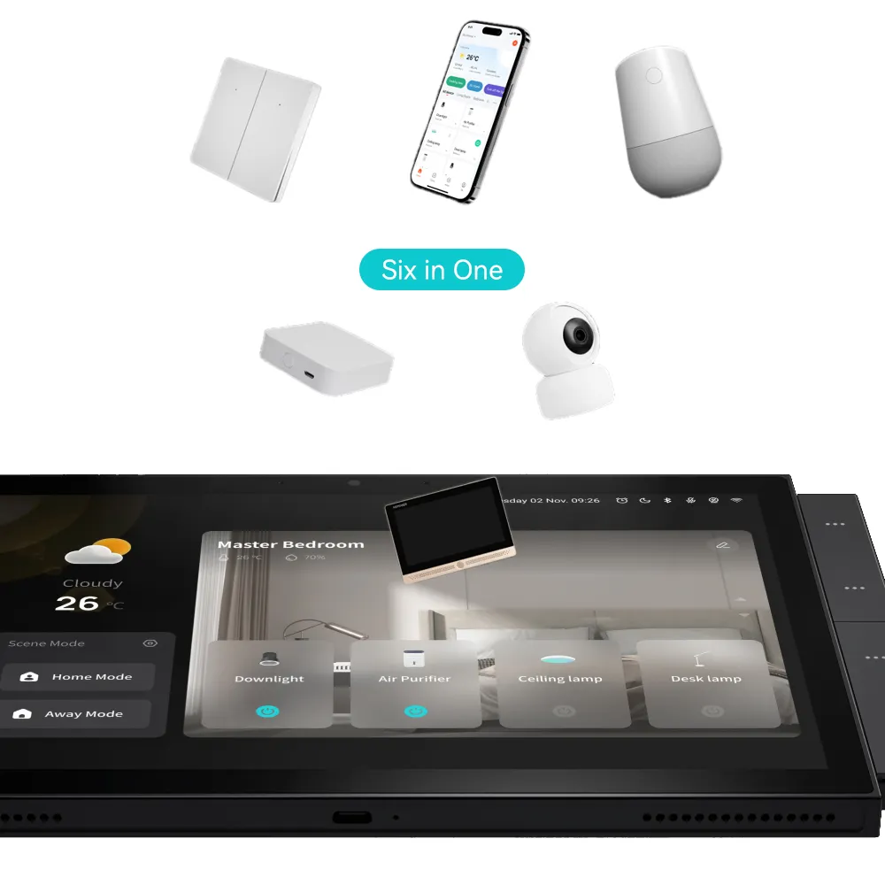 2024 beliebte touchscreen-monitore unterstützen hintergrundmusik wlan zigbee smart home gateway control beleuchtung