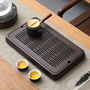 Bandeja de té grande de bambú, mesa de té pequeña para el hogar con almacenamiento de agua, estilo chino moderno, diseño de lujo ligero. - Product Image 3