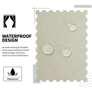 Nhà Sản Xuất Bán Buôn Ngoài Trời Không Thấm Nước Đục Rèm Đầy Đủ Màn Vải Màu Rắn Ban Công Che Nắng Cách Nhiệt - Product Image 2