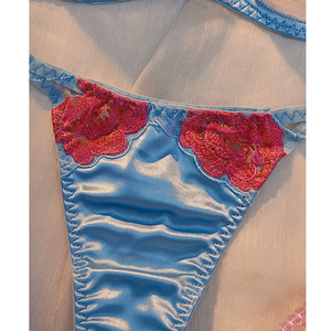 Nuevos Sujetadores Transparentes con Bordado de Flores de Amor, Lencería Sexy para Mujer con Tanga, Sujetadores sin Varillas al por Mayor - Product Image 3