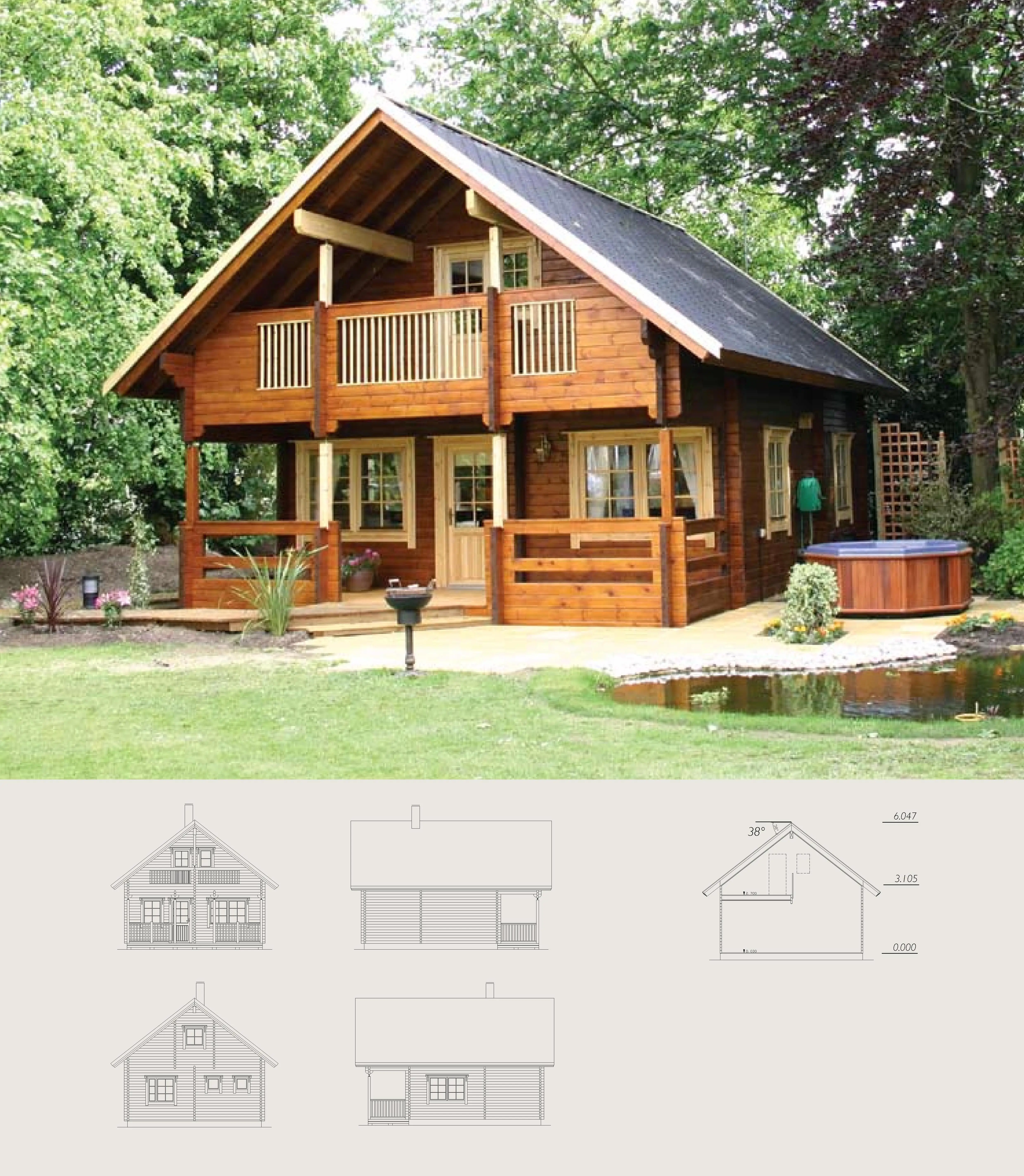 Rumah kayu taman hijau Modern Prefab Log kit rumah pondok Prefab rumah prefabrikasi rumah kayu mewah Villa rumah kayu