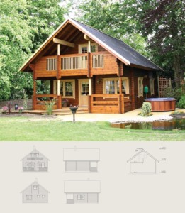 Green Garden Wood Modern Prefab Log Cabin Leisure Wooden House
